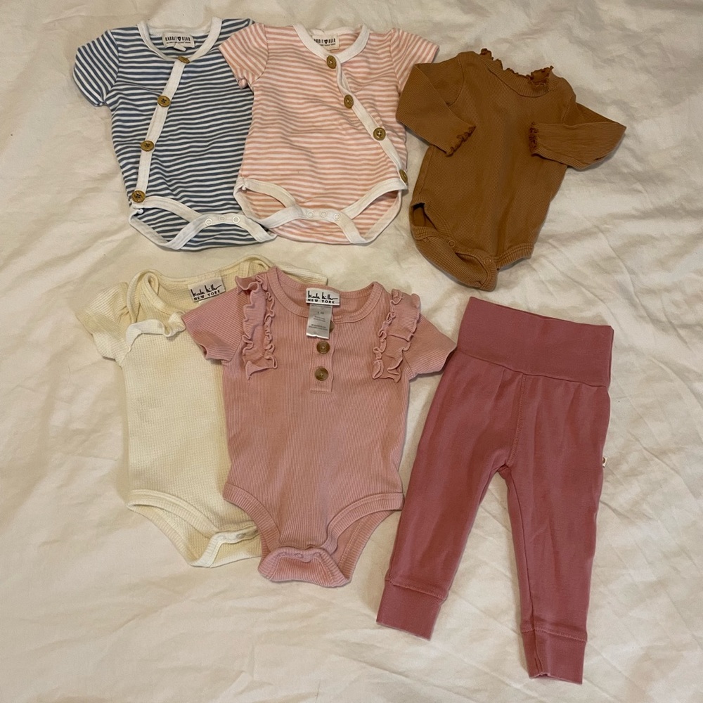 Infant Girl Designer Bundle (Tahiri, Nicole Miller, Petit Lem, Rabbit Bear) 0-6M